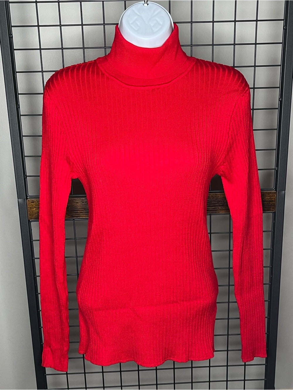 Madison Grey Ribbed Turtleneck Sweater - Red